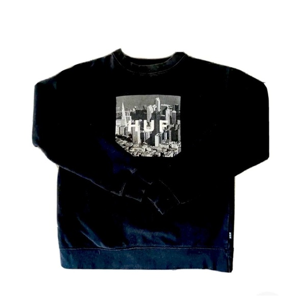 HUF Worldwide Black Box City Sweatshirt S Unisex - Picture 1 of 4